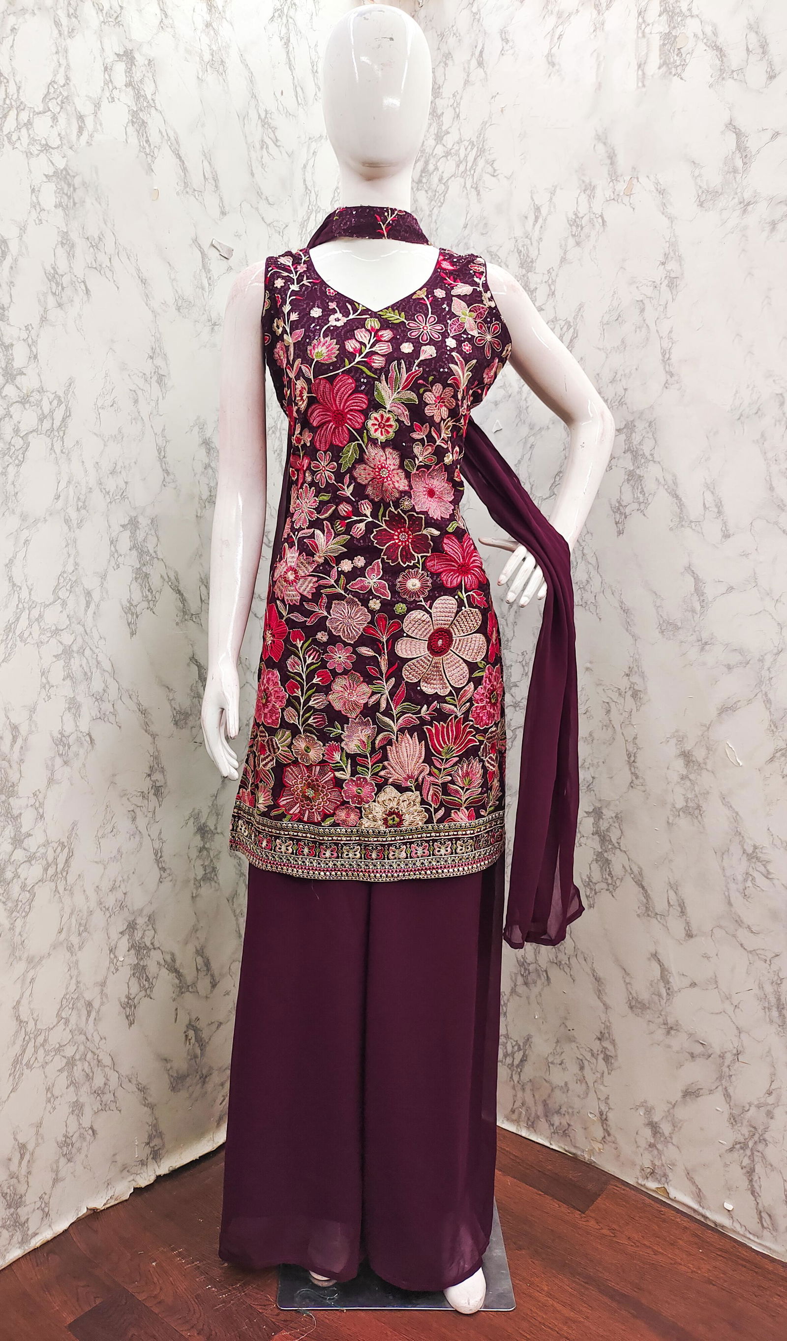 Tt 007 A to D Georgette Embroidery Wholesale Readymade Suits Wholesale Market